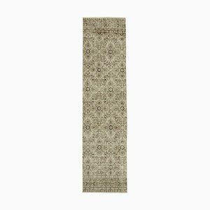 Beige Decorative Handmade Wool Overdyed Runner Rug