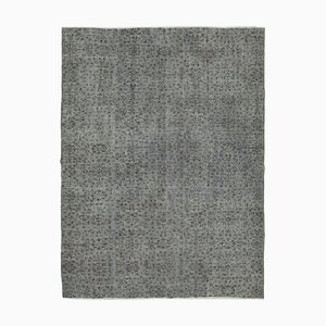 Grauer Handgeknüpfter Orientalischer Übergroßer Teppich aus Wolle
