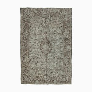 Grey Anatolian  Handwoven Antique Large Overdyed Rug