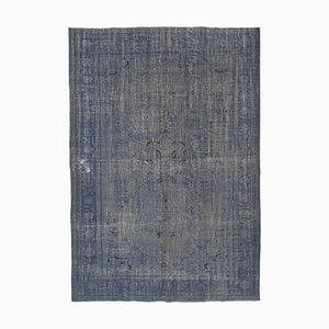 Grey Decorative Hand Knotted Wool Large Overdyed Rug