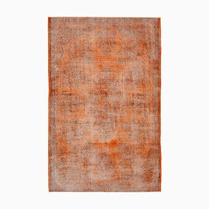 Orange Orient Handgeknüpfter großer Überfärbter Teppich aus Wolle