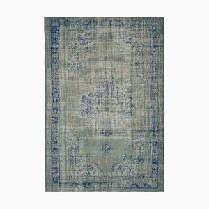 Tapis Surteint Bleu Large Fait Main en Laine Bleue, Turquie