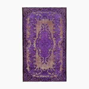 Purpurfarbener Vintage Teppich aus handknüpfter Wolle
