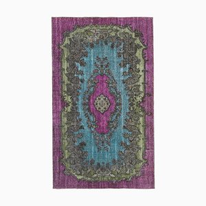 Purpurner antiker handgewebter überfärbter Teppich
