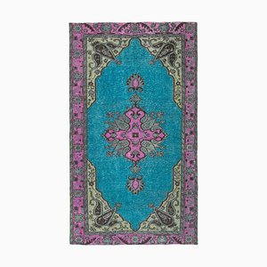 Tapis Fushia Antique Tissé à la Main Sculpté