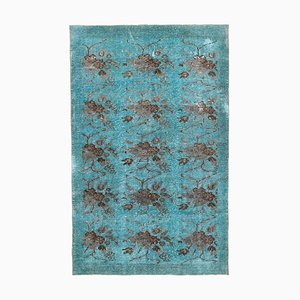 Turquoise Turkish Handmade Wool Overdyed Rug