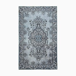 Vintage Grey Hand Knotted Wool Overdyed Carpet