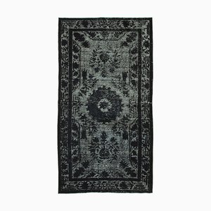 Black Turkish Handmade Wool Overdyed Rug