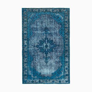 Tapis Turquoise Vintage Tissé à la Main en Laine