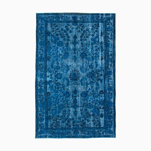 Blue Overdyed Handmade Wool Large Carpet