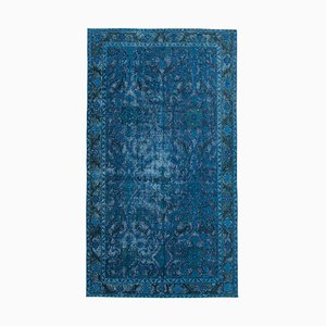 Tapis Antique Sculpté Bleu SurMattu Tissé à la Main