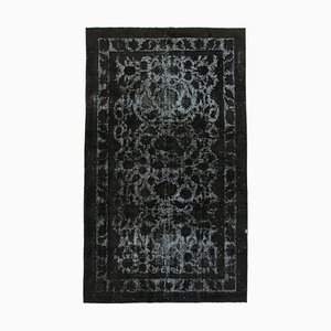 Tapis Décoratif Noir en Laine Fait Main