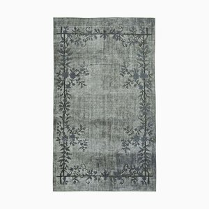 Tapis Vintage Teinté à la Main Gris en Laine