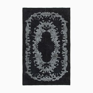 Black Decorative Handmade Wool Overdyed Rug