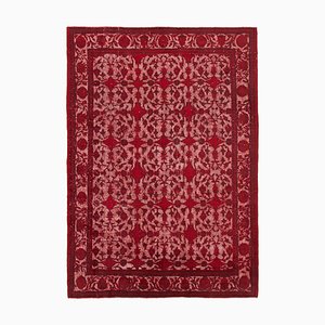 Red Overdyed Handmade Wool Large Rug