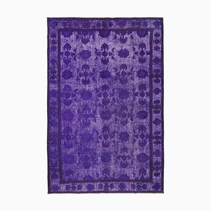 Purple Overdyed Handmade Wool Large Rug