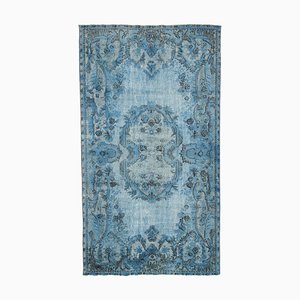 Blue Decorative Handmade Wool Overdyed Carpet
