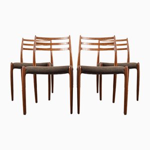 Model 78 Teak Dining Chairs by Niels Otto Møller for J.L. Møllers, 1960s, Set of 4