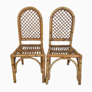 Set of Bamboo Chairs, Italy, 1970s