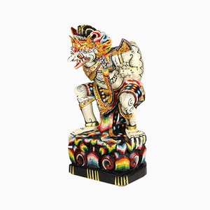 Vintage Hand Carved Colourful Balinese Sculpture