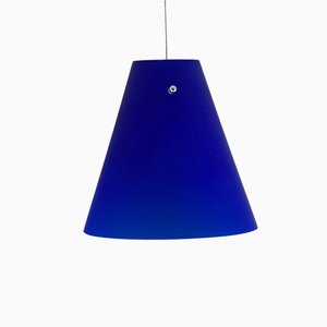 Lampe à Suspension en Verre de Murano Bleu Cobalt, Italie, 1996