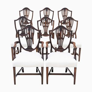 Georgian Mahogany Dining Chairs, Set of 8