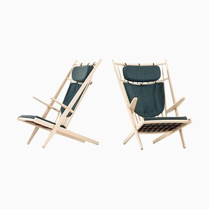 Model Goliat Easy Chairs by Poul Volther for Gemla, Sweden, Set of 2