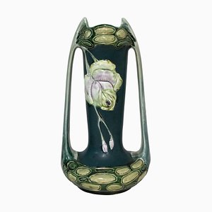Rosa Dekor Französische Jugendstil Vase, 1920er