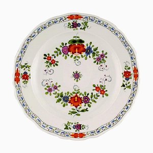 Antiker Meissen Teller aus handbemaltem Porzellan mit Blumenmotiv