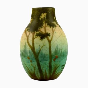 Vaso in ceramica con paesaggio fluviale di Amalric Walter per Nancy