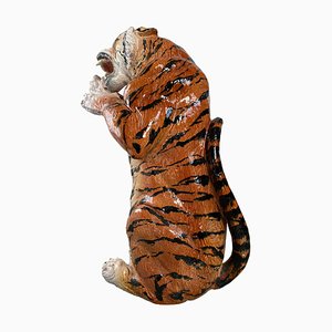 Life Size Tiger Sculpture in Ceramic, Italy, 1970s