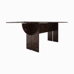 Floating Black and Gold Marble Dining or Conference Table, Italy, 1970s