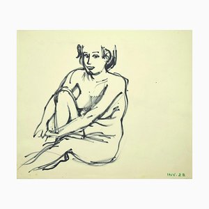 Leo Guida, Nude, Original Marker Drawing on Paper, Late 20th Century