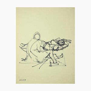 Guida Leo, Figure, Dessin Marqueur sur Papier, 1970s