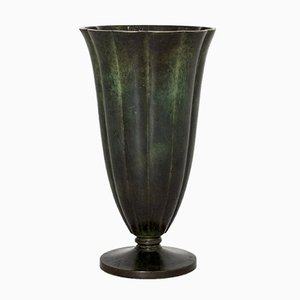 Vase aus patinierter Bronze von GAB
