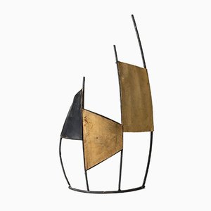 Leather and Metal Sculpture by Fred Leyman