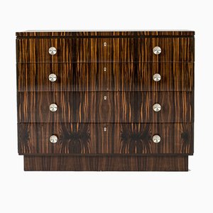 Swedish Functionalist Zebrano Chest of Drawers