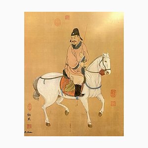 Orientalist School, Depicting a Soldier and His Horse, 20th Century, Large Watercolor