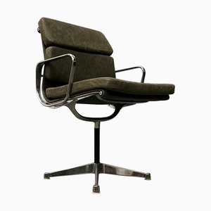EA 207 Green Leather Desk Chair by Charles & Ray Eames for Herman Miller, 1960s