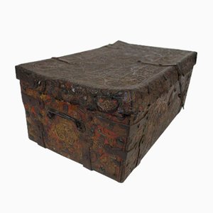 Trunk In Embossed Leather With Polychromy