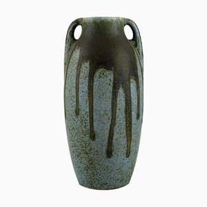 Vaso con maniglie in ceramica smaltata, Denbac, Francia