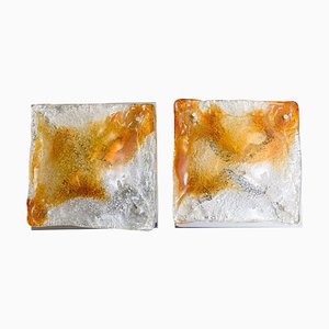 Murano Glass Abstract Wall Sconces from Mazzega, Italy, 1970, Set of 2