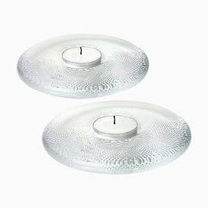 Kerzenhalter aus Kristallglas von Iittala, Finnland, 2er Set