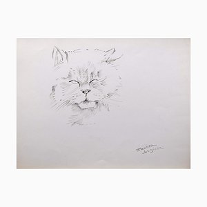 Marie Paulette Lagosse, The Cat, Pen on Paper, 1970s