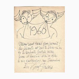 Léon Gischia, Happy New Year, Drawing, 1960