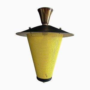 Lámpara colgante farol francesa al estilo de Mathieu Mategot, años 50
