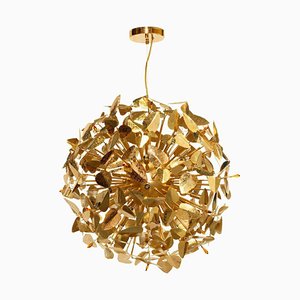 Pendant Light With Amber Swarovski Crystals