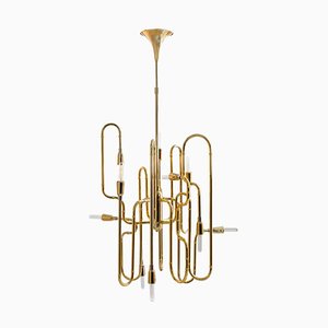 Pendant Light In Brass With Gold-plated Finish