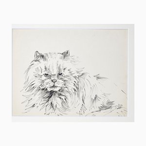 Marie Paulette Lagosse, Die Katze, Feder auf Papier, 1970er