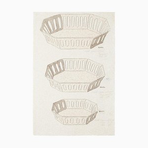 Desconocido - Jarrones de porcelana - Acuarela original china y tinta - 1880